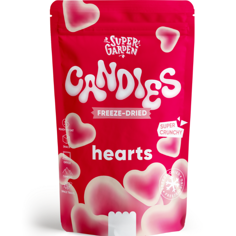 Super Garden freeze dried gummies Hearts - Caramelle liofilizzate a forma di cuore - 30g