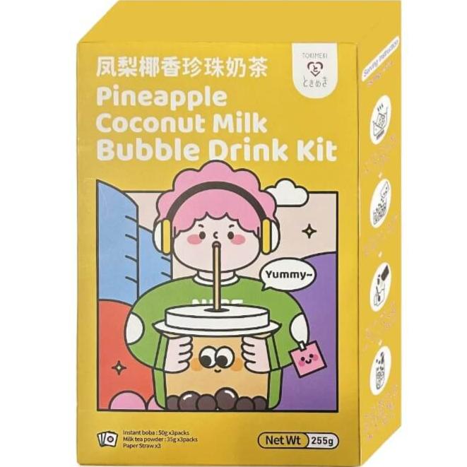 Tokimeki Bubble Tea kit gusto ananas e latte di cocco - 3 Porzioni - 255g