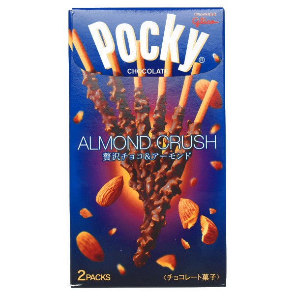 Glico Pocky Almond Crush - Biscotti ricoperti al gusto Cioccolato e Mandorle - 46g