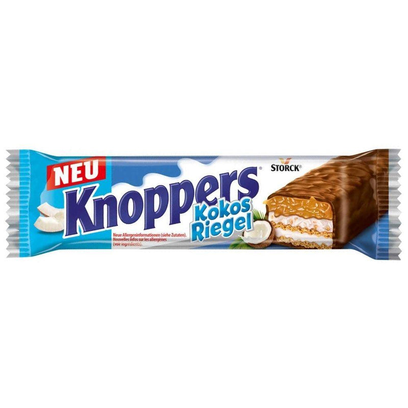 Knoppers Kokos Riegel - Barretta con Cioccolato, Cocco, Nocciole e Caramello
