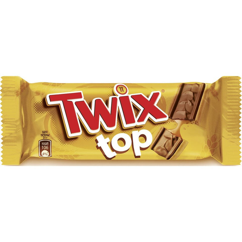 Twix Top - Barretta con Biscotti, Caramello e Cioccolata - 21g