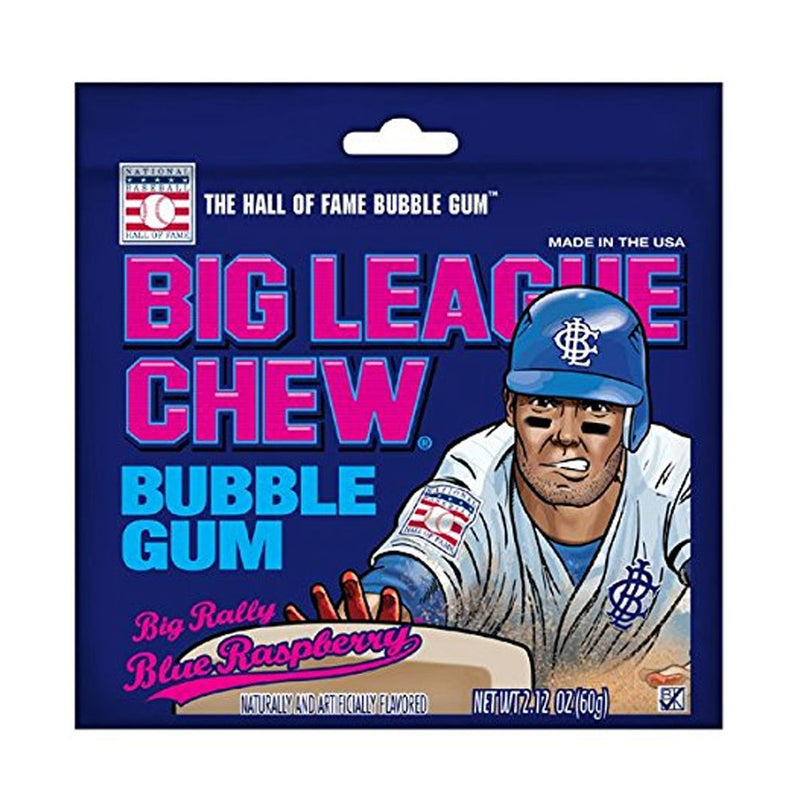 Big League Chew Blue Raspberry - Gomma da Masticare al Lampone blu - 60g