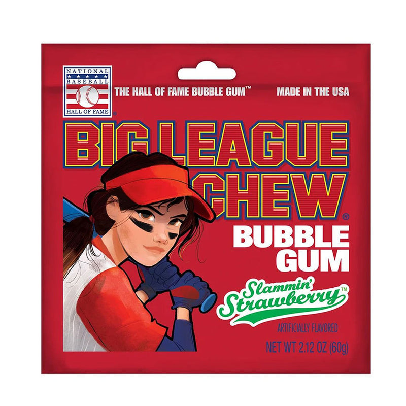 Big League Chew Strawberry - Gomma da Masticare alla Fragola - 60g