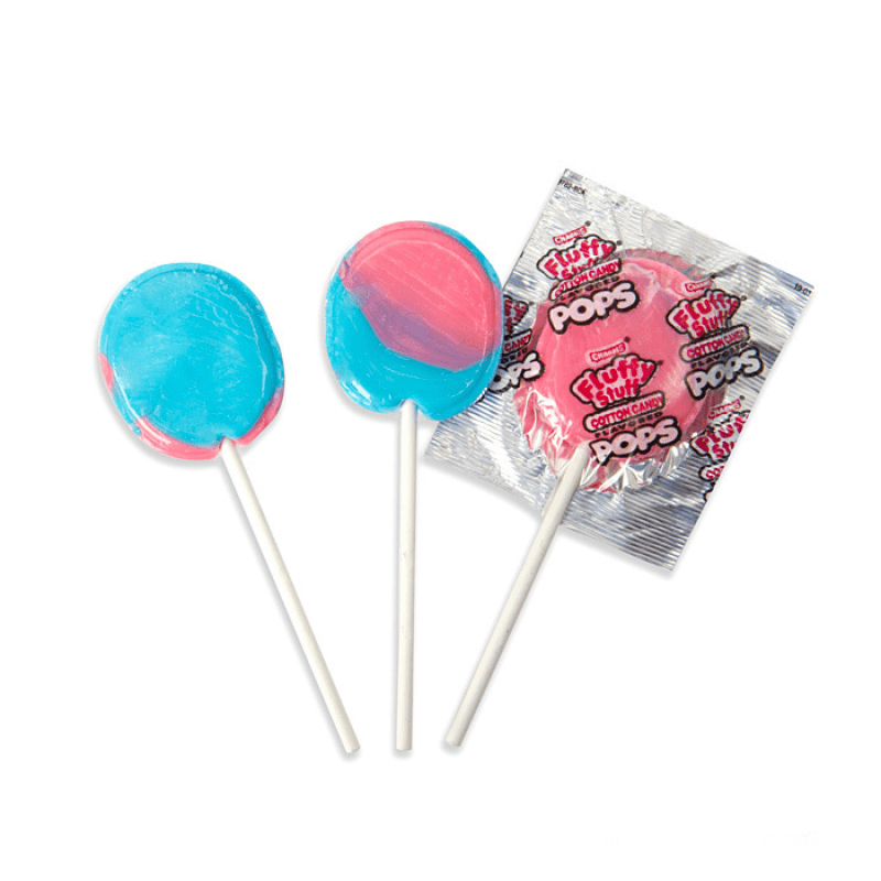 Charms Pops Fluffy Stuff Cotton Candy - Lecca Lecca allo Zucchero Filato - 18g