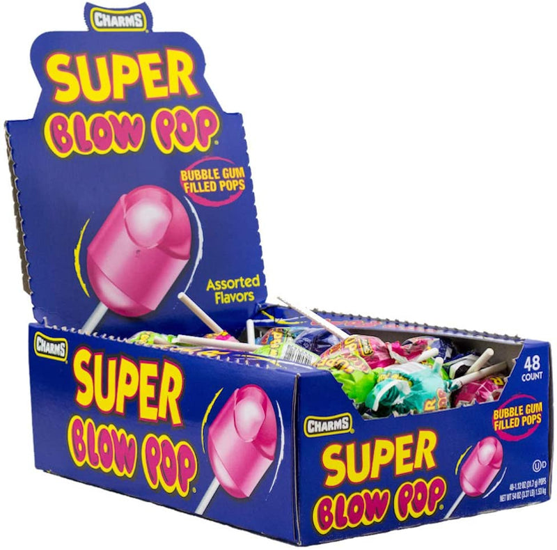 Charms Super Blow Pop - Lecca Lecca con Gomma da Masticare - 32g