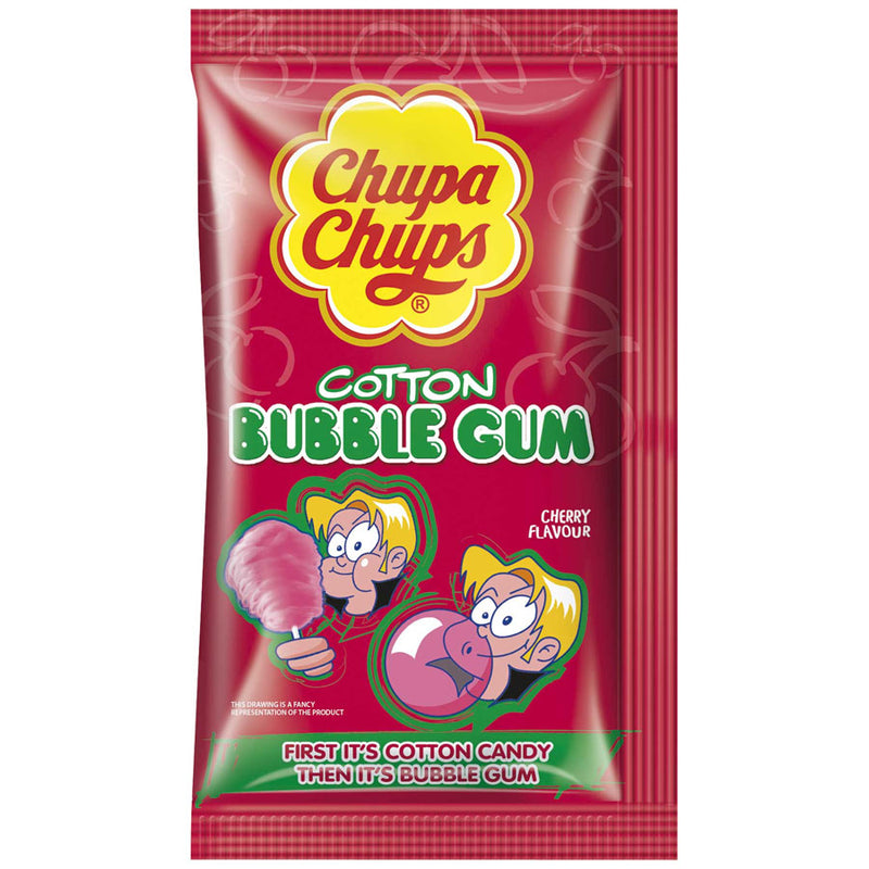 Chupa Chups Cotton Bubble Gum Cherry - Zucchero Filato da masticare gusto Ciliegia
