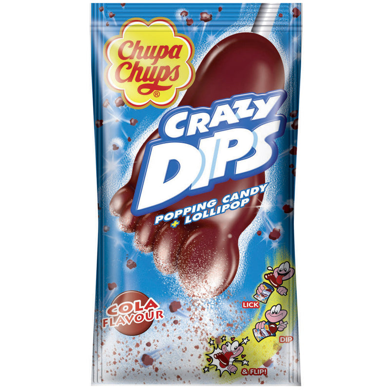 Chupa Chups Crazy Dips - Lecca lecca con caramelle scoppiettanti gusto Cola