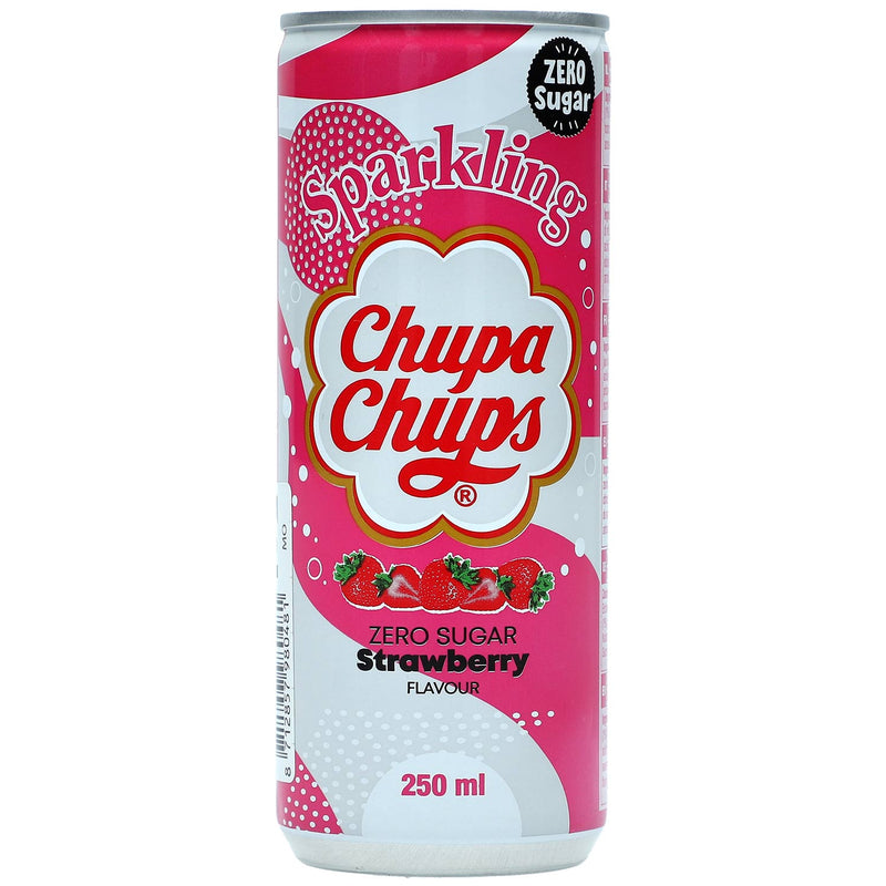 Chupa Chups Sparkling Strawberry Zero Sugar - Bevanda frizzante alla Fragola senza zuccheri - 250ml