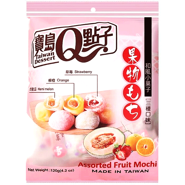 Assorted Fruit Mochi - Dolcetti di Riso ripieni alla Frutta - 120g