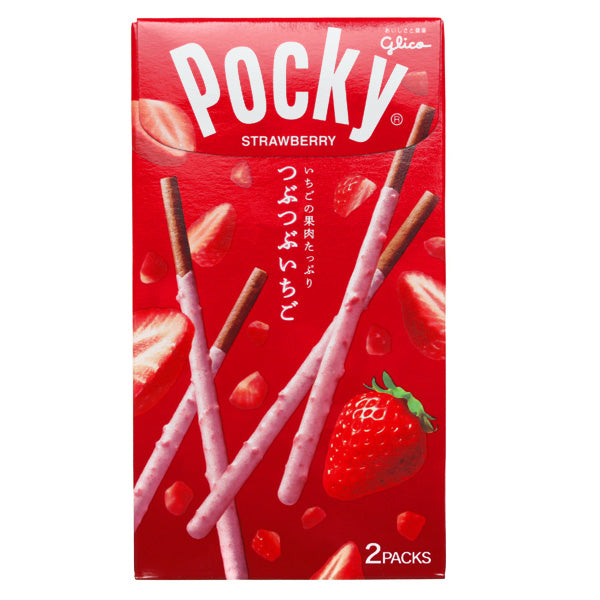 Glico Pocky Strawberry - Biscotti ricoperti al gusto Fragola - 46g (JP)