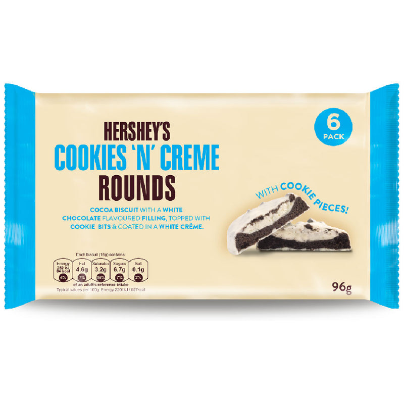 Hershey's Cookies 'n Creme Rounds - Cioccolato Bianco e Cookies - XL - 96g