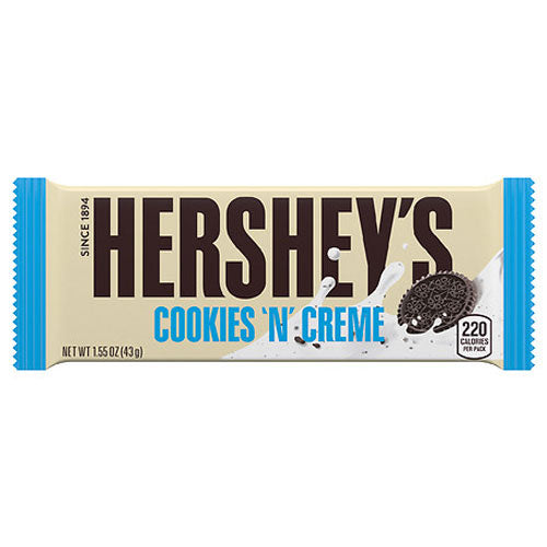 Hershey's Cookies 'n Creme Bar - Cioccolato Bianco e Cookies - 43g