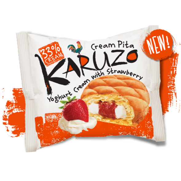Karuzo Cream Pita Yogurt & Strawberry - Pita Gusto Yogurt e Fragola - 62g