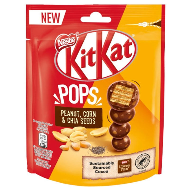KitKat Pops Peanuts, Corn & Chia Seed - Cioccolatini con Arachidi, Semi di Chia e Mais - 110g