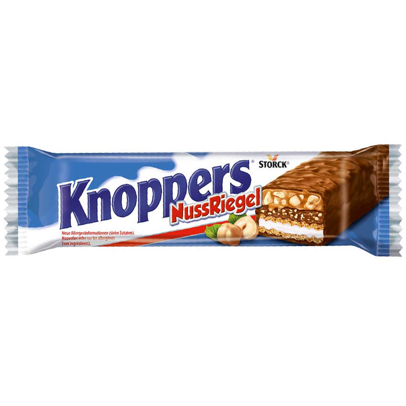Knoppers Nuss Riegel - Barretta con Cioccolato al Latte, Nocciole e Caramello