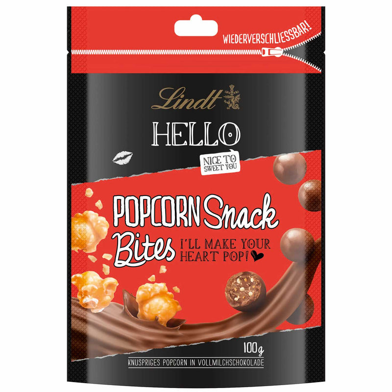 Lindt Hello Popcorn Snack Bites - Cioccolatini gusto Popcorn - 100g