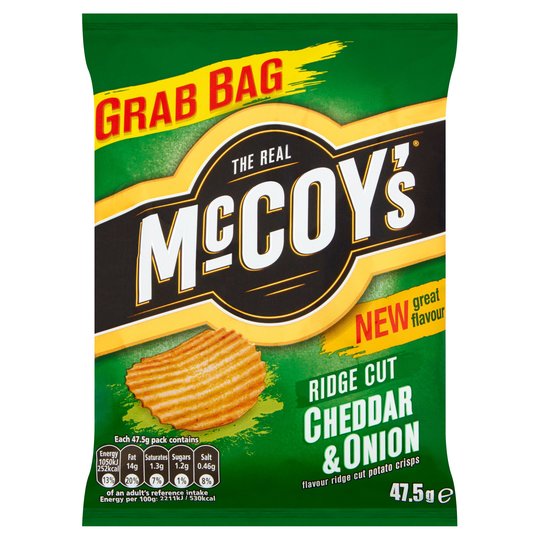 McCoy's Cheddar & Onion Chips - Patatine al Cheddar e Cipolla - 47,5g