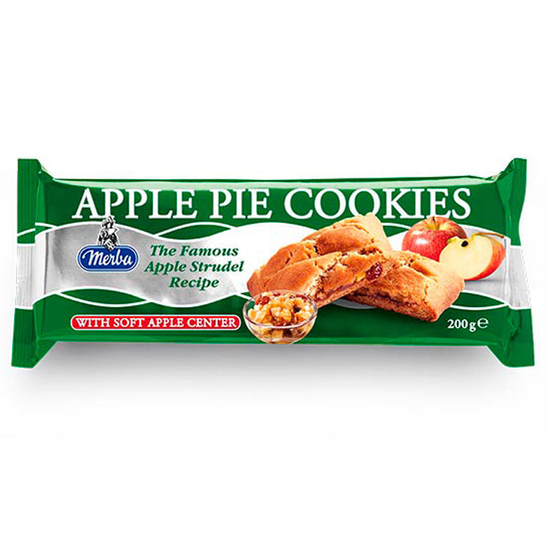Merba Apple Pie Cookies - Biscotti al gusto Mela / Strudel - 200g - Formato XL