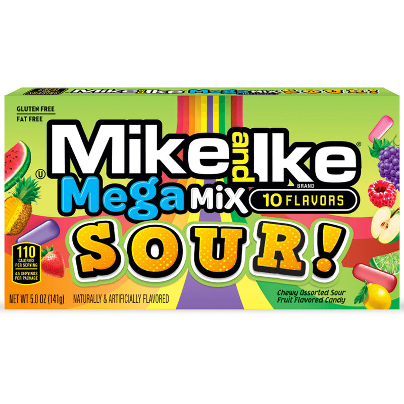 Mike & Ike MegaMix Sour - Caramelle frizzanti vari gusti - Formato XL 141g