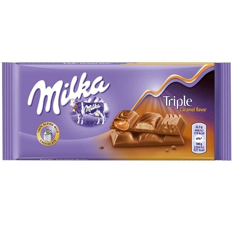 Milka Triple Caramel - Tavoletta di Cioccolato al triplo Caramello - 90g