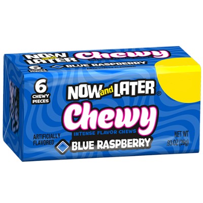 Now & Later Chewy Blue Raspberry - Caramelle morbide al Lampone Blu - 26g