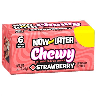 Now & Later Chewy Strawberry - Caramelle morbide alla Fragola - 26g