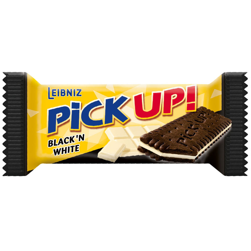 Pick UP! Black & White - Biscotti al cacao con Cioccolato Bianco - 28g