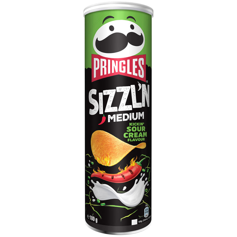 Pringles Sizzl'n Kickin Sour Cream - Patatine piccanti gusto Panna Acida - 180g