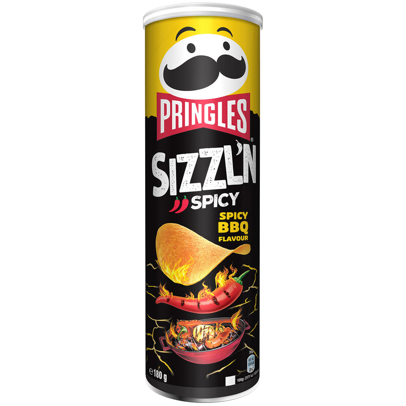 Pringles Sizzl'n Spicy BBQ - Patatine piccanti gusto BBQ - 180g