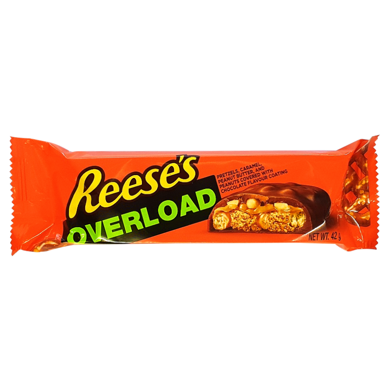 Reese's Overload Bar - Barretta Cioccolato, caramello e arachidi - 42g