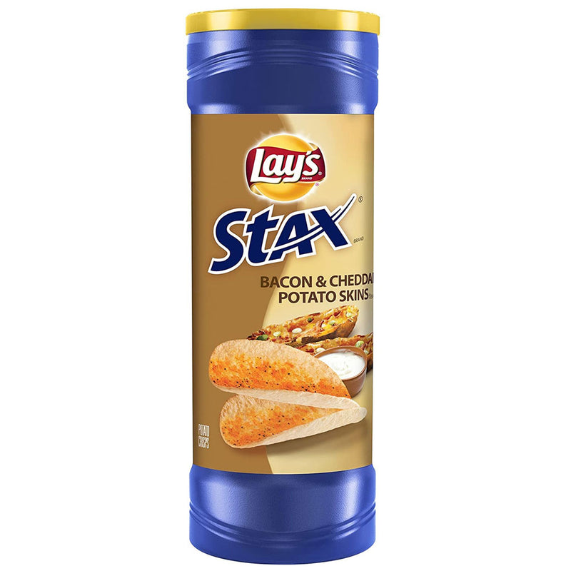 Stax Bacon & Cheddar Potato Skins Chips - Patatine gusto Bacon e Cheddar - 156g