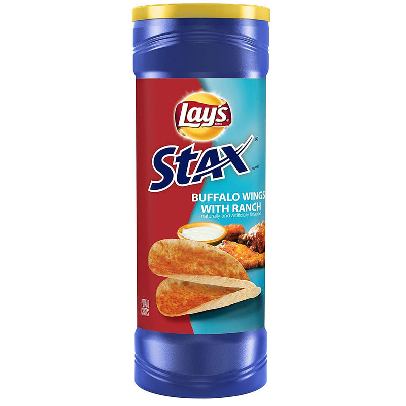 Stax Buffalo Wings with Ranch Chips - Patatine gusto Alette di Pollo e Salsa Ranch - 156g