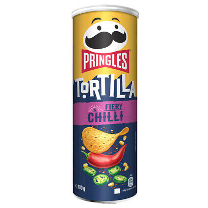 Pringles Tortilla Fiery Chilli - Patatine di Mais gusto Peperoncino - 180g