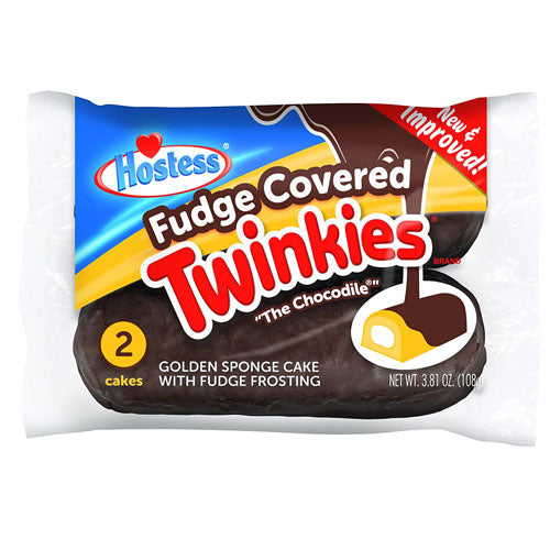 Hostess Twinkies Fudge Covered - Pan di Spagna con Crema di Marshmallow e Cioccolato - 2pz